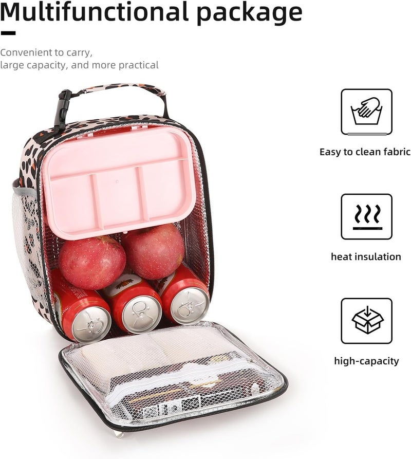 Lovoeo AYEANY Lunch box Lunch bag for men women Lunchbox Lunch bags Insulated Lunch bag Lunch box cooler (Leopard), Large - Image 4